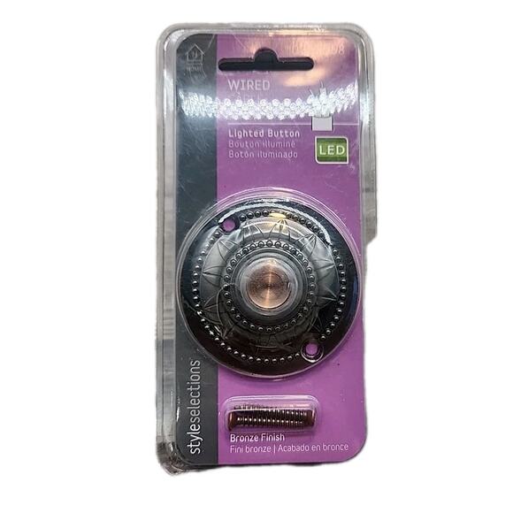 Style Selections Bronze Sun Star LED Round Wired Doorbell Button [Wall 1] - Picture 1 of 10